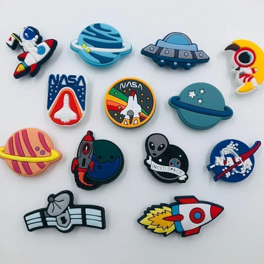 13pc Space Shoe Charms - Astronaut Alien Croc Accessories - Picture 1 of 1